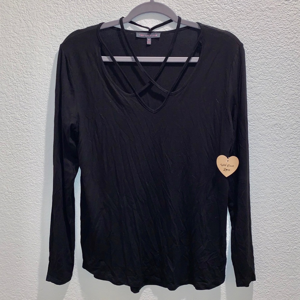 NWT black loose fitted long sleeve top